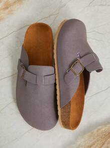 SHUZIA Women Plain Color Slide Flat Mules New Year Holiday - Violet Purple - View 7