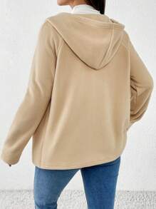 SHEIN Manteau de maternité 3 en 1 avec garniture bouclée et capuche kangourou, veste matelassée chaude et vêtement d'extérieur pour femmes enceintes, automne/hiver