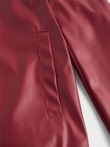 Manfinity VCAY 秋季男士纯色长袖 PU 拉链领休闲夹克