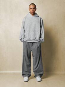 SUMWON Premium Loopback Hoodie Classic Athletic Sweatshirt Winter Essential Kangaroo Pocket Cozy Loungewear Gym Casual Sporty Activewear Athleisure - Grey - View 3