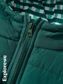 SHEIN 1 Pc Tween Girls Hoodie, City Casual Style, Versatile, Comfortable, Padded, Warm, Hood Design, Plaid Lining, Unisex Fit, Suitable For City Outdoor, Schooling, Gatherings, Daily Wear