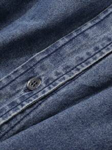 DAZY Women's Western Style Denim Outfit, Washed Denim Shirt And Flare Denim Pants Woman Denim Set,Fall Women Clothes - Medium Wash - View 8