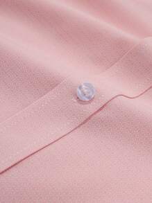 Manfinity Mode Men's Casual Solid Color Long Sleeve Shirt - Pink - View 8