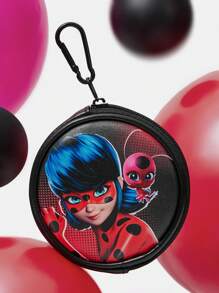 Miraculous Ladybug X SHEIN Cartoon Figure & Polka Dot Print Round Coin Purse
