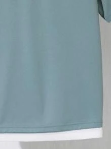 Camiseta de manga corta casual de 2 en 1 que se puede combinar con conjuntos de ropa de niños, para niños y adolescentes