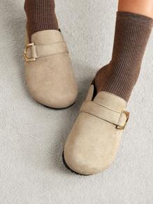 Solecia Mocasines planos casuales de unicolor para mujeres, nuevos para año nuevo, día de San Valentín - Albaricoque - Ver 6