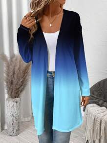 EMERY ROSE Casual Minimalist Ombre Pattern Women Regular Fit Jacket, Suitable For Autumn/Winter - Multicolor - View 6