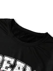 Manfinity EMRG Men's Solid Color Patchwork Round Neck Long Sleeve Casual Pullover Basketball Sweatshirt - Multicolor - View 3