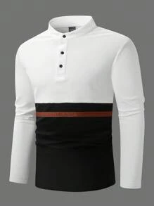 Manfinity Homme Męska koszulka polo w dużym rozmiarze, minimalistyczna i modna, do codziennego noszenia - Czarne - Zobacz 3