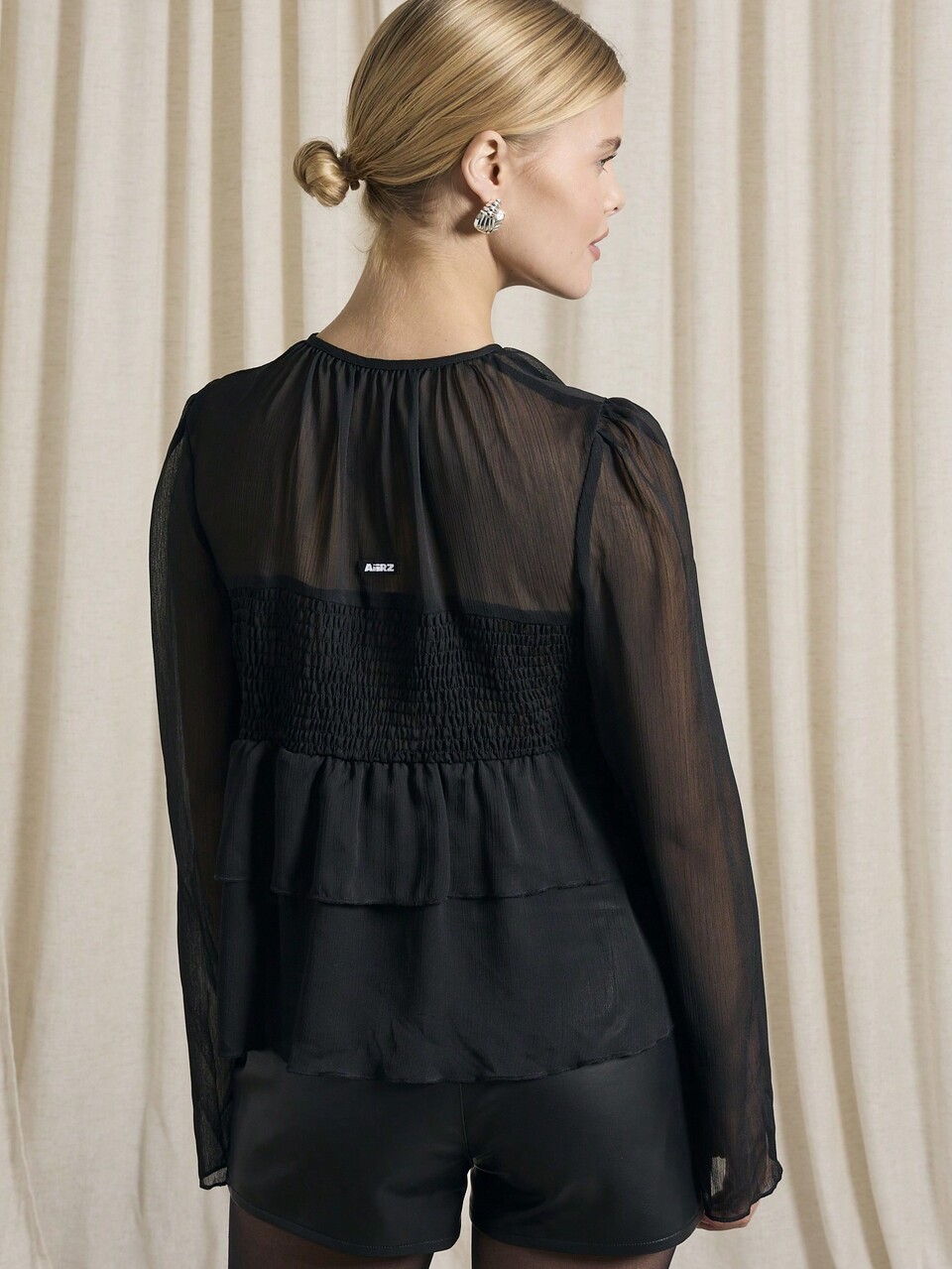 AiiRZ Tiered Blouse With Fluted Sleeves