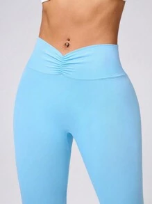 Gameset SHEIN Sport Seamless Flare Leg Pants, Casual And Fashionable For Everyday Wear - Black - View 4