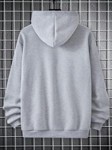 Manfinity Hypemode Loose Fit Men's Simple Letter Graphic Hoodie Sweatshirt, Men Hoodie, Gray Hoodie, Hoodies For Men - Grey - View 2