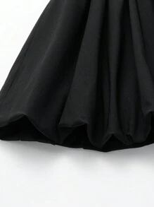 Glamine Spring And Autumn Off-The-Shoulder Ruffle Hem Mini Dress, Black And White Colorblock, Sweet Princess Style, Suitable For Parties, Dates, Family Gatherings, Christmas And Valentine's Day