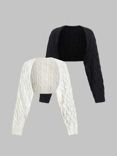 Sweetra 女士短款纯色开衫，休闲日常穿着 Y2K 服装