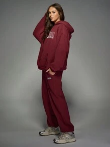 MISSGUIDED Pantalones de chándal de felpa deportiva con ajuste holgado y relajado, pantalones para el invierno, ropa deportiva casual con bolsillos laterales, cintura elástica y tobillos acanalados