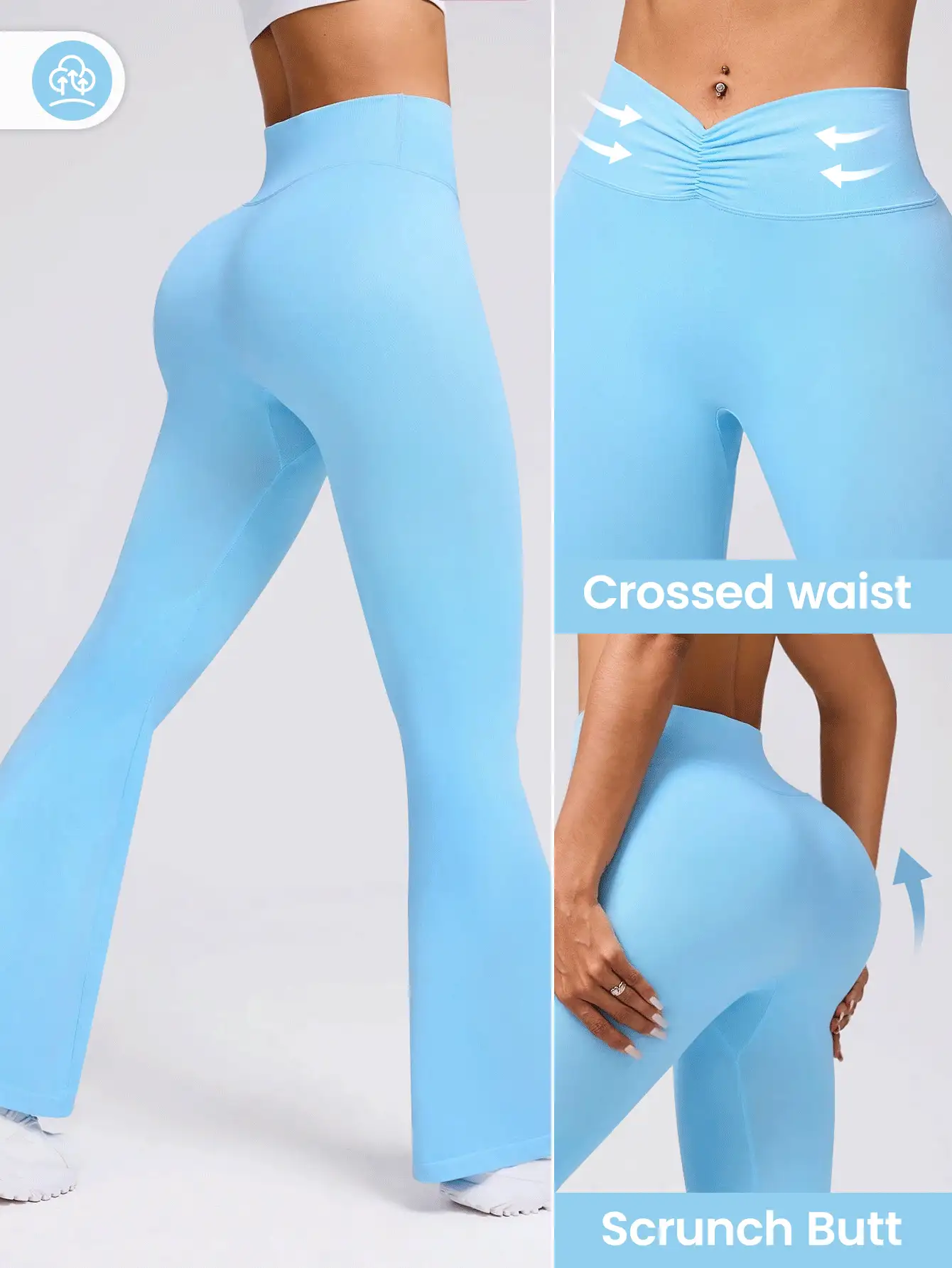 Gameset SHEIN Sport Seamless Flare Leg Pants, Casual And Fashionable For Everyday Wear - Black - View 8