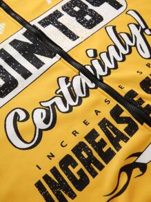 SHEIN Teen Boys Casual Comfortable Long Sleeve Hoodie And Pants Set - Black - View 6