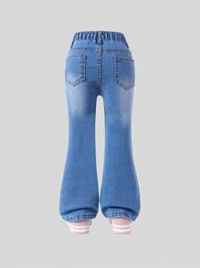 Quần Jeans Bé Gái In Nơ Xòe Thường Ngày - Rửa trung bình - Xem 2