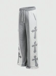 ROMWE MEN Street Life Quần ống rộng dáng rộng màu trơn túi chéo cho nam - Nhiều màu - Xem 1