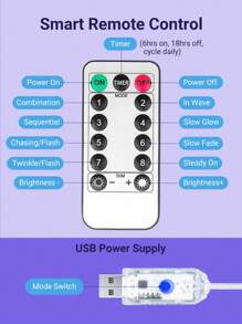 Teckwe USB 可充电装饰灯，适合节日家居墙壁装饰 - 多色光 - 查看 4