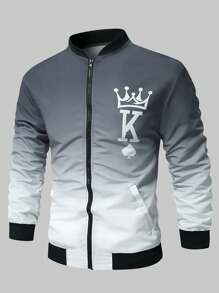 Manfinity Homme Áo khoác nam có khóa kéo, Thường ngày & Thời trang, Trang phục hàng ngày - Xám - Xem 3