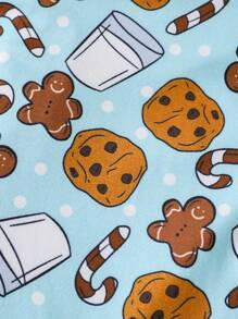 Infant/Toddler Boys' Long Sleeve Pancake, Milk, Cookie Print Zipper Jumpsuit - Multicolor - View 9