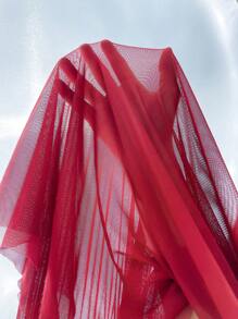 SilkySpell 2pcs/Set Lace Floral Decor Sexy Camisole Nightgown And Robe - Burgundy - View 8