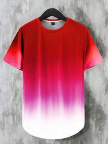Manfinity Homme Heren ronde hals korte mouw Ombre minimalistische casual top