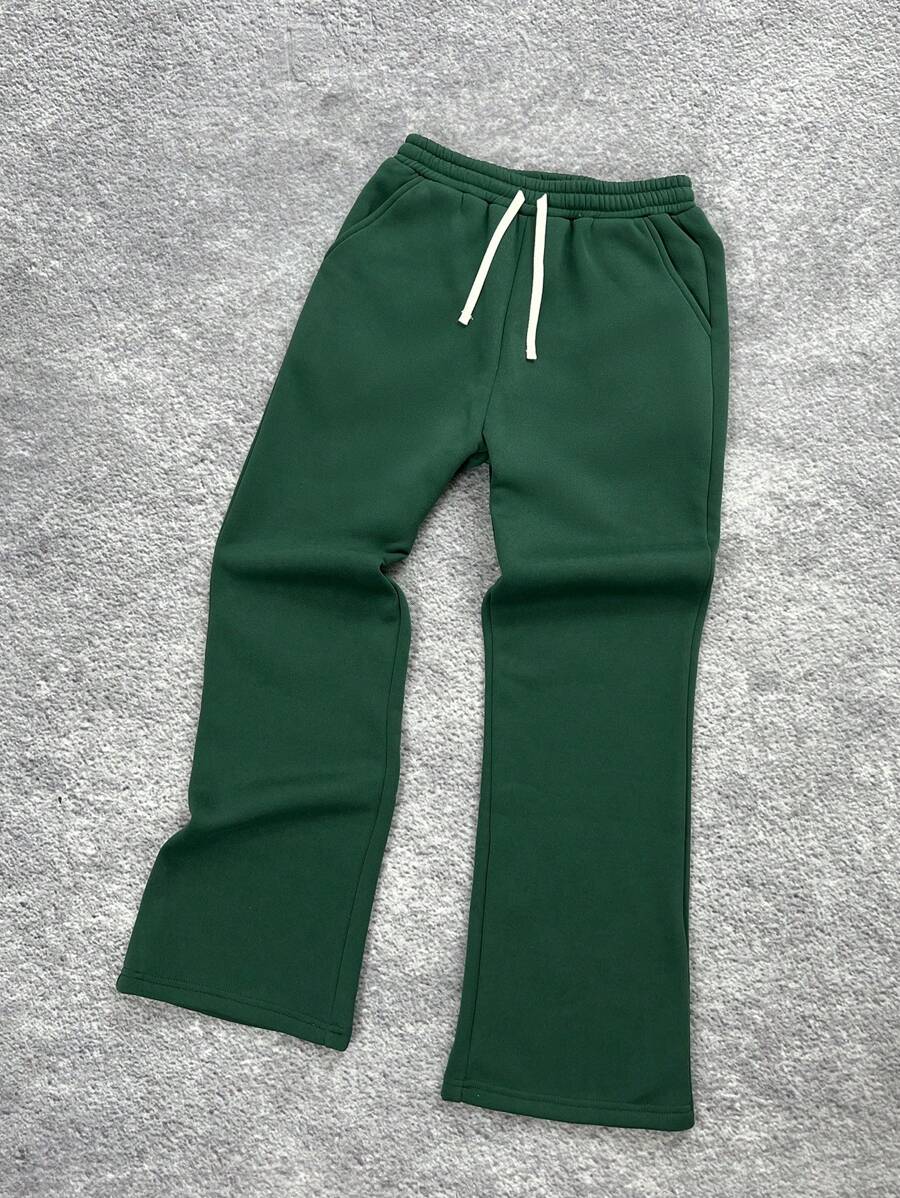 SHEIN Teen Boy Casual Comfortable Cool Long Pants, Sports Sweatpants - Green - View 1