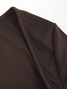 EgrlEra 女士休闲宽松针织罩衫上衣，长袖，适合初秋和冬季 Y2K 女士秋季服装 - 巧克力棕 - 查看 4