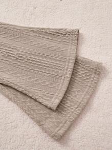 PrepCrw 3pcs Fall/Winter Young Girl College Style Coffee Knitted Fitted Jacket/Vest/Flare Pants Set - Brown - View 7