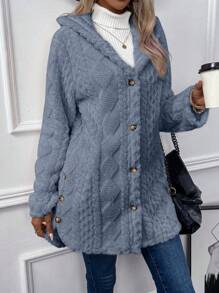 EMERY ROSE 掀蓋式連帽teddy外套