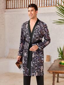 Manfinity ChillVibe Herren Zuhause Set (Bademantel + Hose)