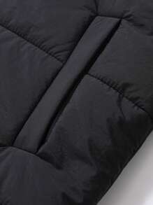 Gym Rark Boyfriend Style Men's Casual Plain Daily Sportswear, Simple And Fashionable For Puffer Jacket - Black - View 4