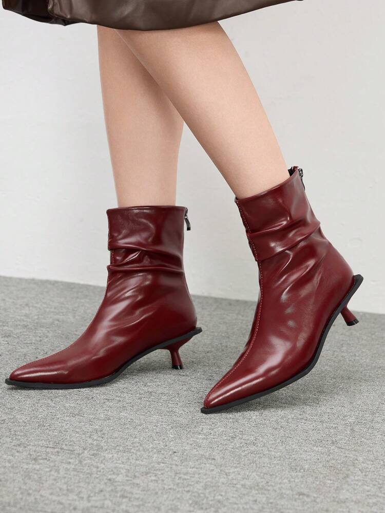 CUCCOO BIZCHIC Brown Pointy Toe High Heel Ankle Boots For Women New Year Holiday Valentines