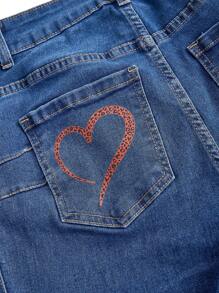 Le freak c est chic Artist 女式纽扣前口袋简约休闲紧身牛仔牛仔裤，蓝色，适合假日、休假、春季、节日、伊比沙岛风格、西部风格