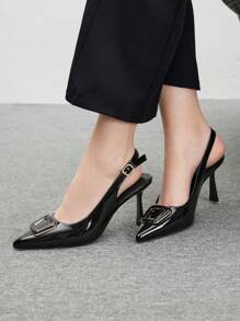 CUCCOO BIZCHIC Women Metal Decor Pointed Toe Minimalist High Heel Shoes, Casual & Daily Wear Spring Shoes Spring Break Easter