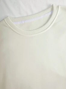 INAWLY Solid Thermal Lined Sweatshirt - Apricot - View 5