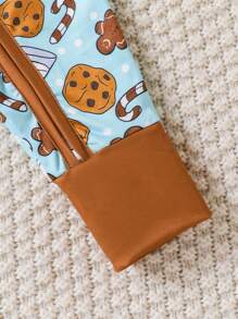 Infant/Toddler Boys' Long Sleeve Pancake, Milk, Cookie Print Zipper Jumpsuit - Multicolor - View 8