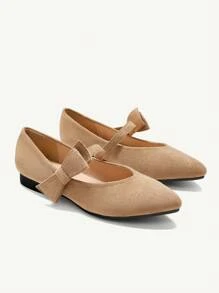 CUCCOO CHICEST Pointed Toe Comfortable Bow Decor Women Flat Shoes For Christmas And New Year Holiday Vibe Fall And Winter Valentines