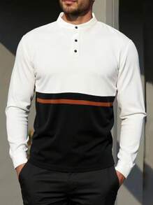 Manfinity Homme Męska koszulka polo w dużym rozmiarze, minimalistyczna i modna, do codziennego noszenia - Czarne - Zobacz 1