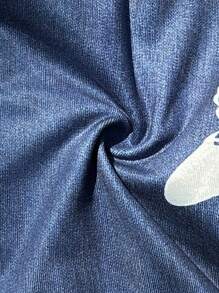 SHEIN Young Girl Butterfly Pattern Knitted Leggings - Blue - View 8