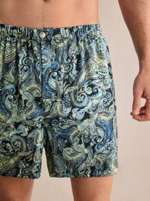 EverLounge Men's Casual Paisley Print Lounge Pants - Multicolor - View 2