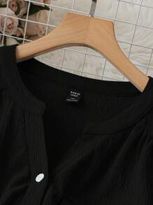 Rometta Plus Size Women's Solid Color Simple Casual Long Sleeve Blouse Fall Cloth For Women