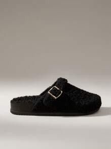 Solecia Women's Casual Slip-On Flats With Fluffy, Comfortable For Home & Outdoor Wear Spring Shoes Spring Break Easter - Black - View 2