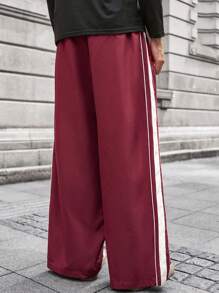 Manfinity VCAY 男士梭织休闲日常青年宽松拼接松紧腰直筒裤