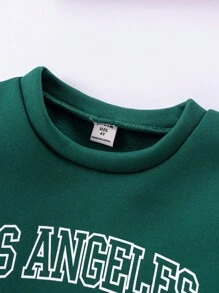 SHEIN Explorewe Young Boy 3 件休閒字母印花長袖運動衫套裝適合秋冬日常穿著 - 彩色 - 查看 3