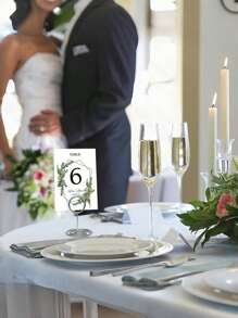 1/5/20 件不锈钢桌号架 - 2 英寸迷你餐桌摆设桌号架，适用于婚礼、派对、生日、会议、毕业典礼、招待会、餐厅、家居装饰、办公室备忘录、圣诞节 - 银色 - 銀色 - 查看 6