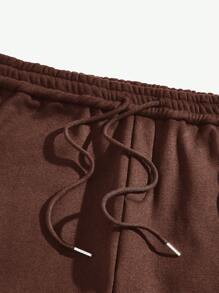 AKNOTIC Business Casual Men's Plain Color Drawstring Waist Straight Leg Loose Casual Sweatpants For Autumn/Winter - Light Grey - View 6