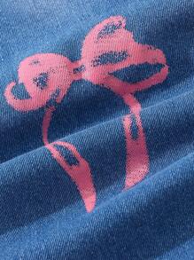 Quần Jeans Bé Gái In Nơ Xòe Thường Ngày - Rửa trung bình - Xem 4
